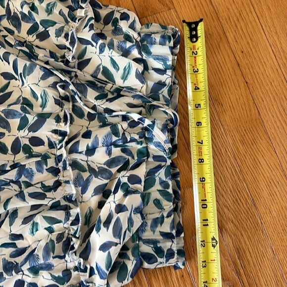 Kendall + Kylie Tropical Indigo‎ Blue Floral Ruffle sheer Shorts Size Small - Picture 8 of 9